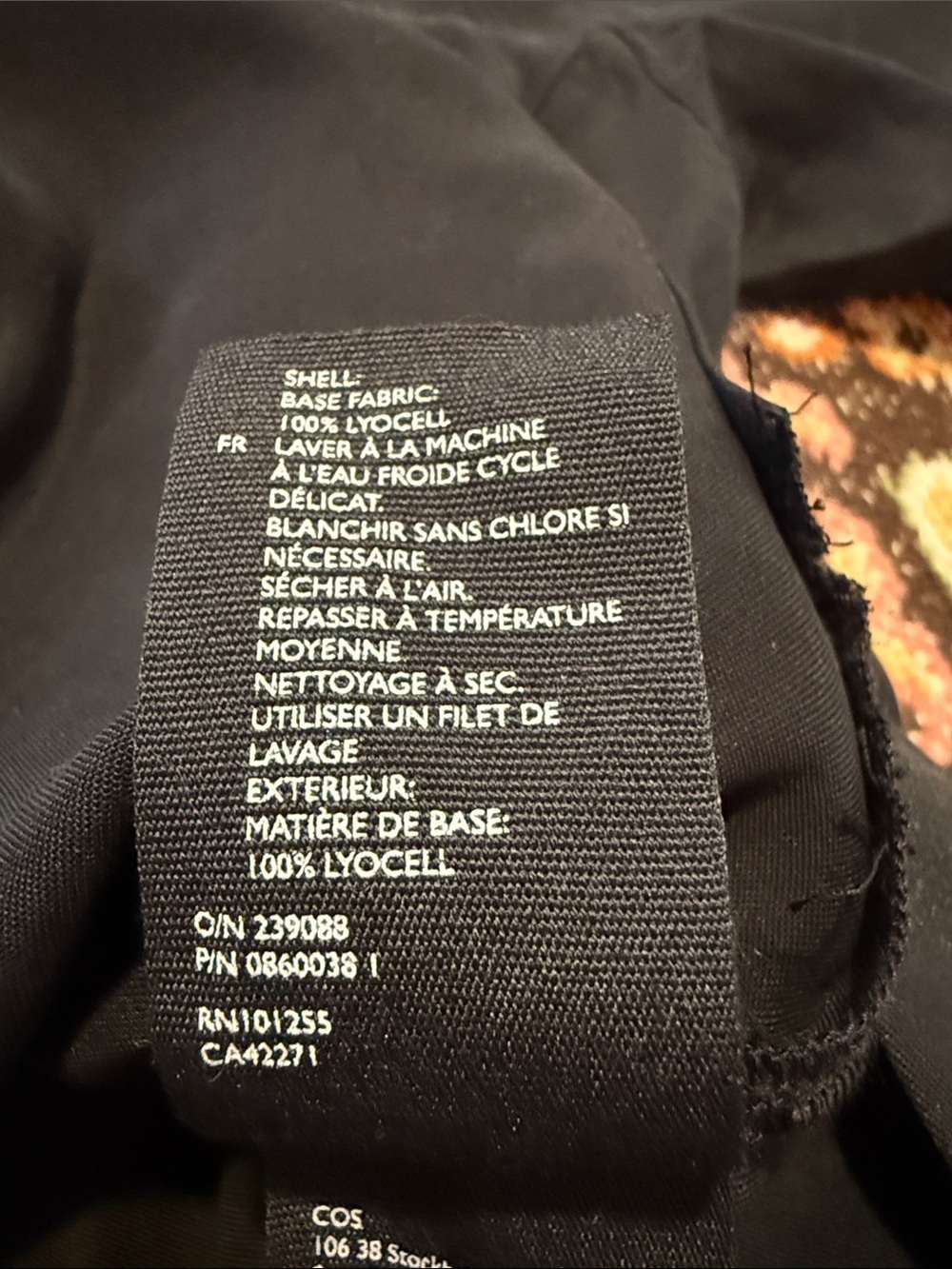 NWT COS 100% Lyocell Black V-Neck Oversized Lounge Tunic Top With Tie String - Picture 5 of 7